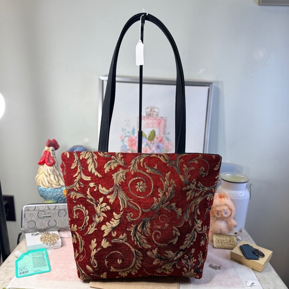 Elegant Red and Gold Tote Bag